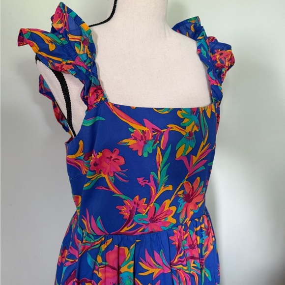 J. Crew Blue and Orange Smocked Sundress - Picture 2 of 7